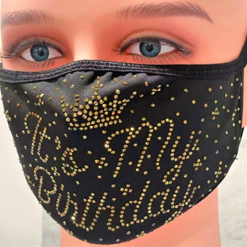 It's My Birthday Bling Bling Rhinestone Face Masks
